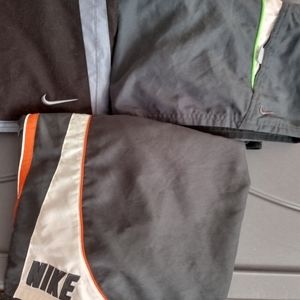 Nike vtg Black gray orange green Swim Trunks Board Shorts medium bundle lot 3